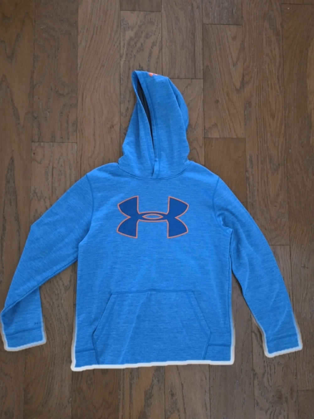 Under Armour Kids Blue Hoodie. My Camera Highlighted Bottom. Nothing Wrong
